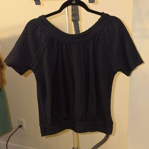 CAbi Tightrope Top - Elegant Navy Blue Women's Top